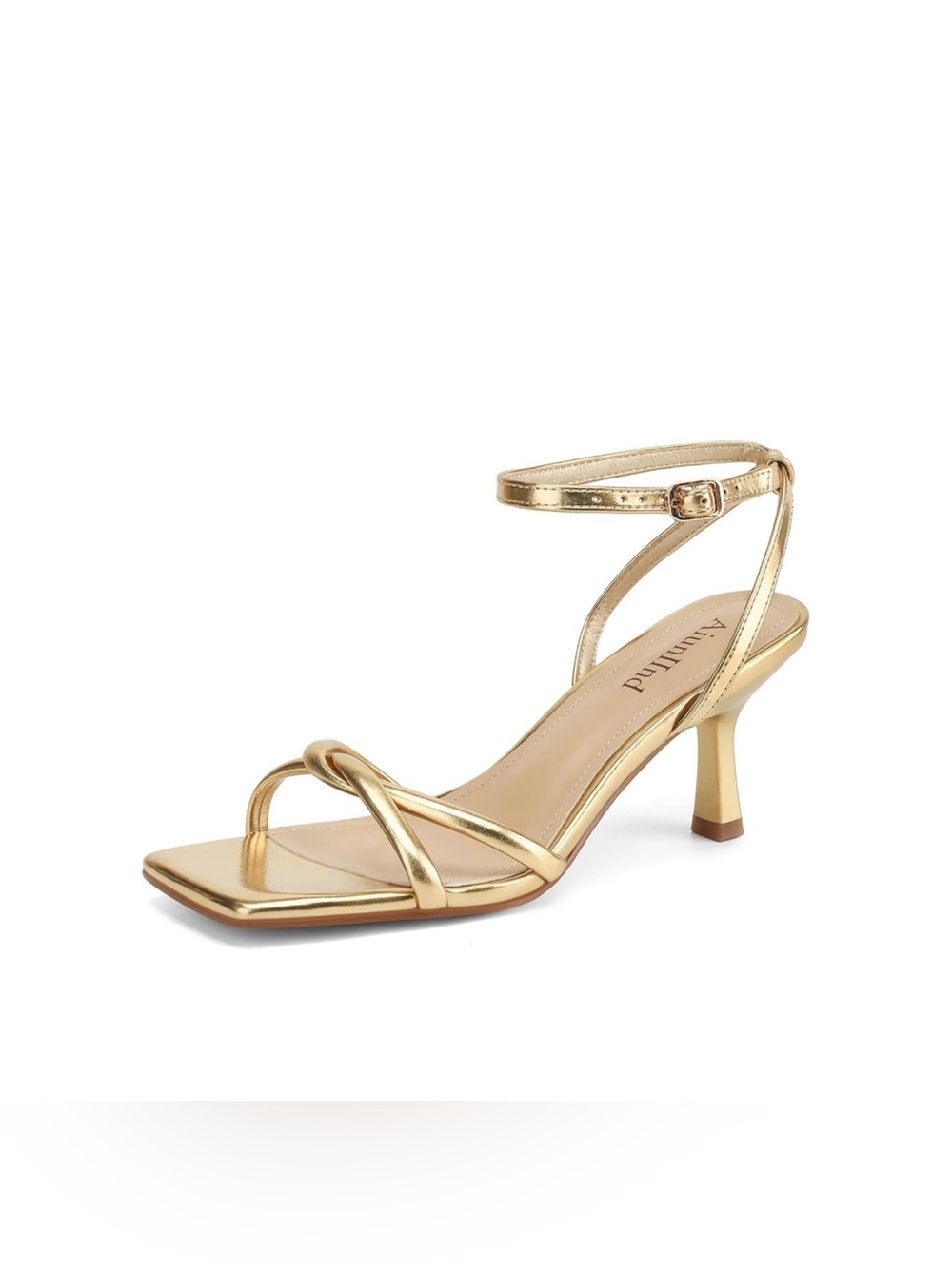 AIUNIIND women's sandals metallic gold finish size 8.5